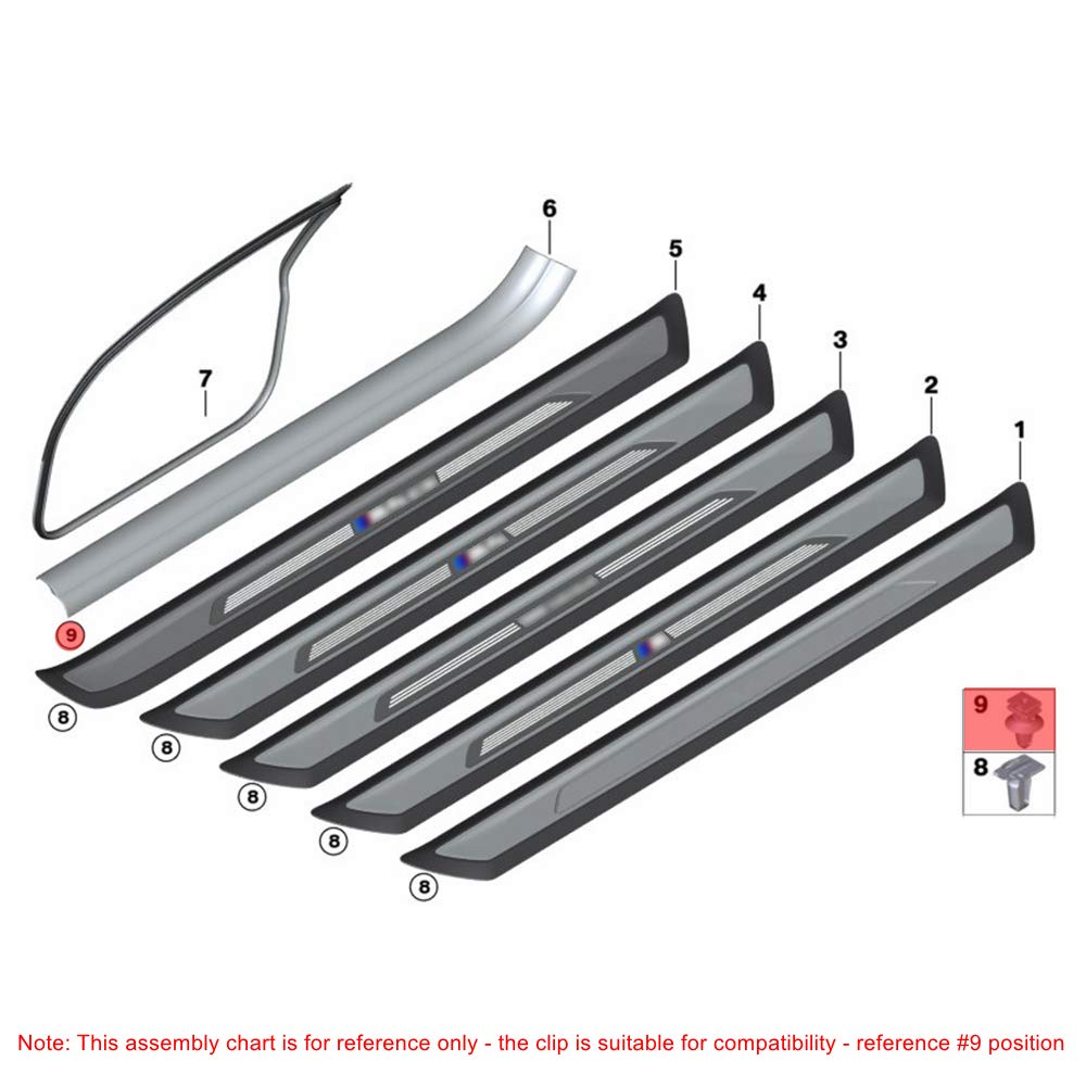 Amazon.com: DZMZL 10 Pcs Door Sill Strip Trim Clip 51477117532 for